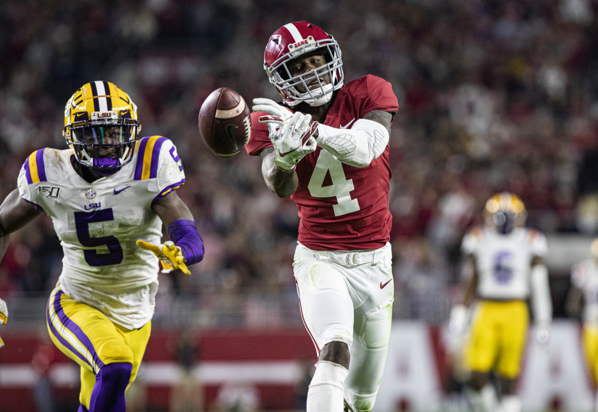 Jerry Jeudy drops a touchdown pass against LSU